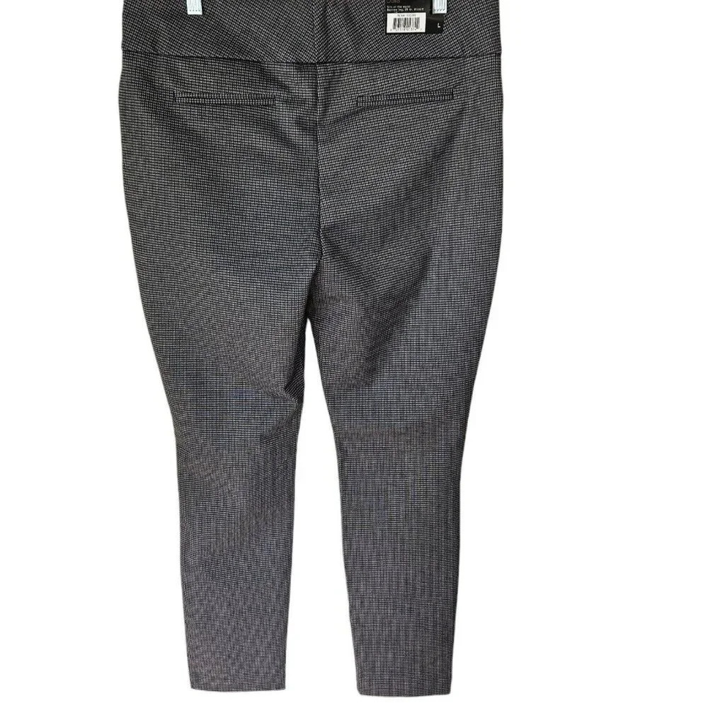 Dalia Gray Black Herringbone Pull On Cropped Pants Size Large New‎ With Tag - Picture 6 of 10